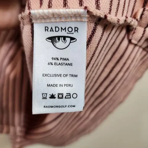 Radmor dusty rose striped short sleeve golf polo woman's size medium - Picture 4 of 8